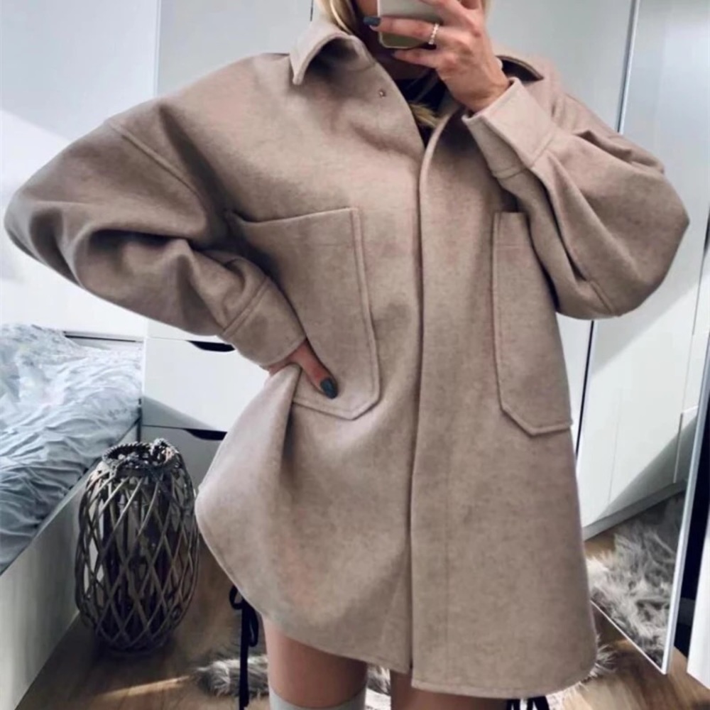 Coat jacket pockets women light fall fashion - Picture 2 of 13